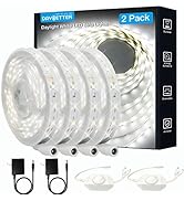 DAYBETTER 2 Pack White LED Strip Light, 40ft Dimmable Bright Rope Light, 6500K 24V Light Strips, ...