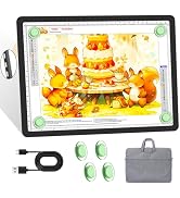 KOBAIBAN A4 Magnetic Light Box with Bag, Rechargeable Diamond Art Light Board with Side Physical ...