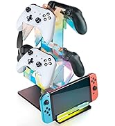 NiHome Iridescent Acrylic 2-Tier Universal Game Controller Headset Holder Rack, Modern Storage Or...