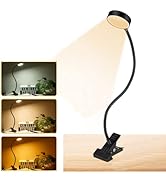 Clamp Desk Light with 3 Color Modes 10 Brightness, LED USB Eye Protection Clip on Light, Flexible...