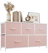 Accver Dresser with 5 Drawers for Bedroom, Fabric Clothes Cabinet for Closet, Anti-Tip TV Stand f...