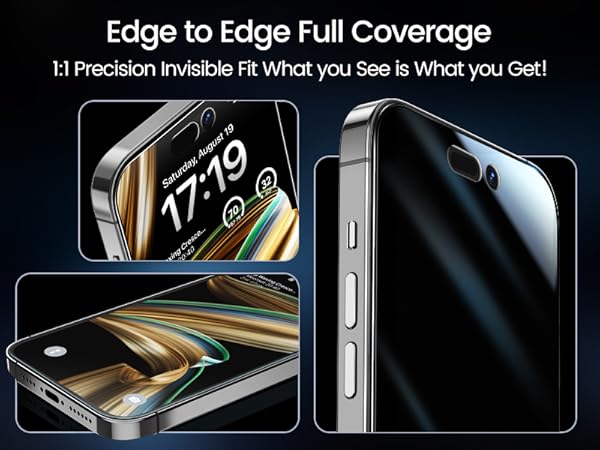 EZ-GLAZ-4 Pack for iPhone 15 Pro Privacy Screen Protector