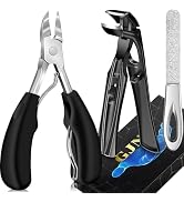 Toenail Clippers for Thick Toenails, Gifts for Him Men, Angled Head Nail Clippers for Seniors wit...