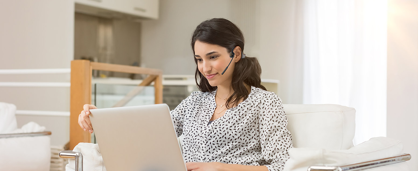 bone headphone with mic boom