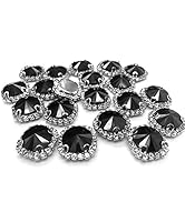 Flat Back Rhinestones Buttons Embellishments with Diamond, Sew On Crystals Glass Rhinestone for C...