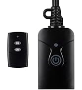 HBN Outdoor Indoor Wireless Remote Control 3-Prong Outlet Weatherproof Heavy Duty 15 A Compact 1 ...