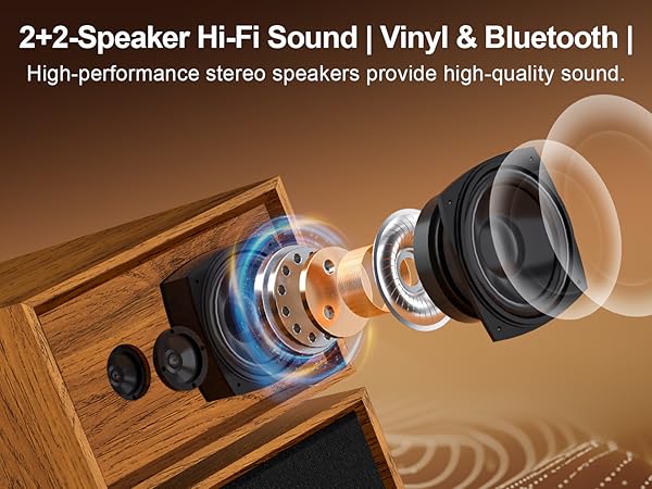 record player with speakers