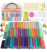 CyAJM 50 Colors Polymer Clay Kit, Oven Bake Modeling Clay for Kids, Non-Toxic &amp; Non-Sticky DIY Cr...