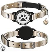 Leather AirTag Cat Collar, Waterproof Cat AirTag Collar Holder