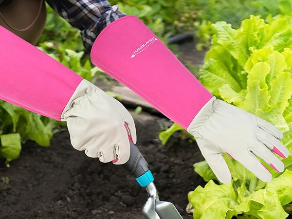 Rose Pruning Gardening Gloves for Men &amp;amp;Women, Thornproof Long Gauntlet Gloves, Pigskin Leather