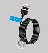 Dutevolns Ultra Thin Cat 6A Ethernet Cable 25 Feet 5Pack, Flexible & Slim Rj45 Cat6a LAN Cord, 10...