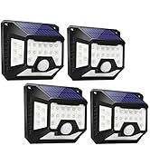 LE Solar Lights for Outside, Motion Sensor Outdoor Light, 270° Wide Angle, Four-Sided Lighting, W...