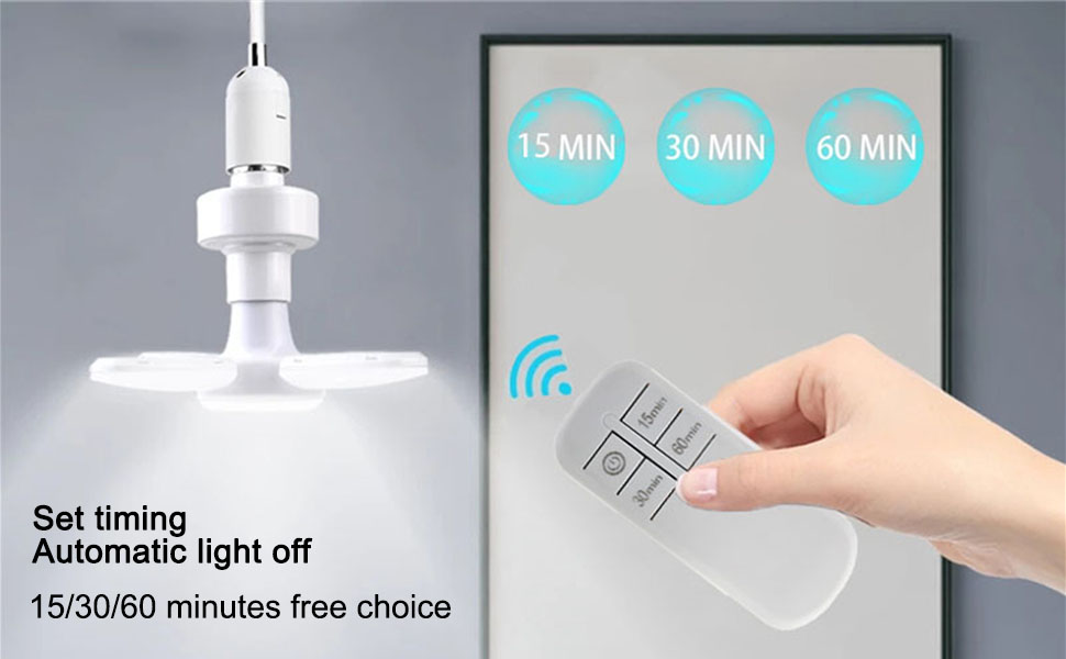 This wireless control Lamp Holder kit has a 15/30/60 minute timer switch function