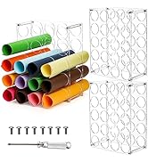 Elsjoy 60-Holes 3 Pack Acrylic Vinyl Roll Holders, Desktop Vinyl Roll Storage Organizer Racks for...