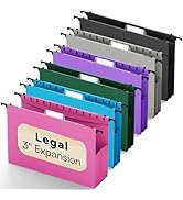 NORDUN Legal Size Hanging File Folders,6 Pack Heavy Duty 3" Expanding Pocket,Reinforced High Capa...