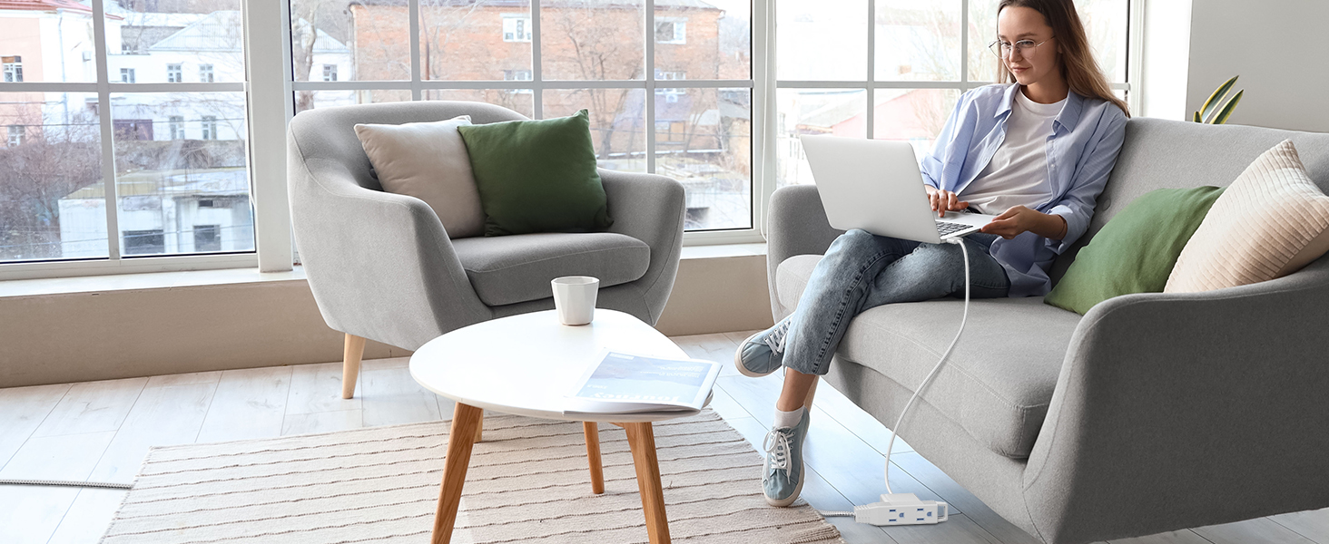 Extension Cord with 360° Flat Plug