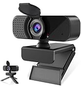 Kemeiv 1080P Webcam with Microphone and Physical Privacy Cover, Noise Cancelling USB Web Camera, ...