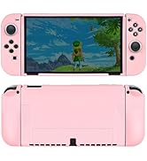 Protective case for Nintendo Switch OLED 2021, Dockable Silicone Switch OLED Case, Ergonomic Grip...