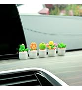 YGMONER Mini Flower Pot Car Ornament &amp; Mini Succulent Dashboard Decor, 5pcs Desktop Miniature Pot...