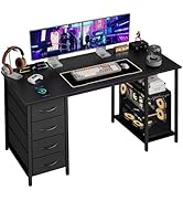 Grandder Computer Desk with 4 Drawers, 47 Inch Office Desk with Storage, Gaming Desk with CPU She...