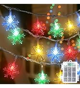 DomeStar 2 Pack Fairy Lights, Snowflake String Lights Battery Operated Waterproof 50Ft 100LED for...