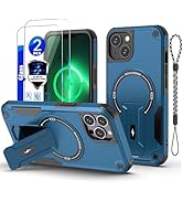 for iPhone 13 Pro Max case[Compatible with MagSafe][with 2 * 9H Tempered Glass Screen Protector],...