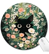 Hancynir Black Cat Mouse Pad, Cute Mouse Pads for Wireless Mouse Desk Accessories, Small Funny Mo...