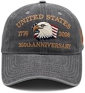 250 Anniversary USA Hat, USA Baseball Cap 1776-2026 American Eagles Hat Patriotic Embroidered Hat...