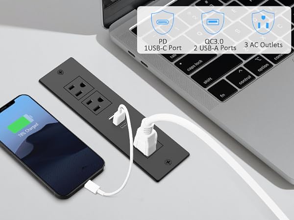 recessed power strip
