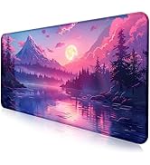 Sunset Mountain Scenic XXL Extended Mouse Pad, Fuji Mountain Large Laptop Pad, Waterproof, Non Sl...