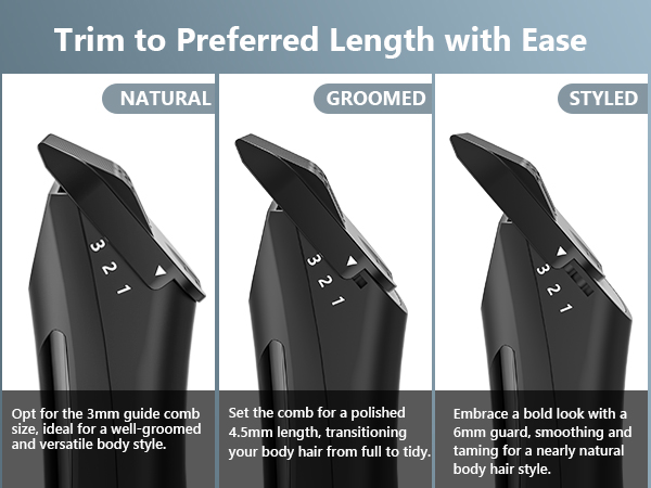 trimm with 3mm/4.5mm/6mm guide combs