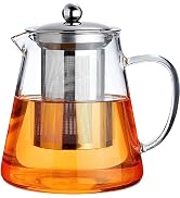 PARACITY Glass Teapot Stovetop 32 OZ, Borosilicate Clear Tea Kettle with Removable 18/8 Stainless...
