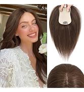 LEDIZE Hair Toppers for Women Real Human Hair, 360° Cover Middle Part Human Hair Toppers for Wome...