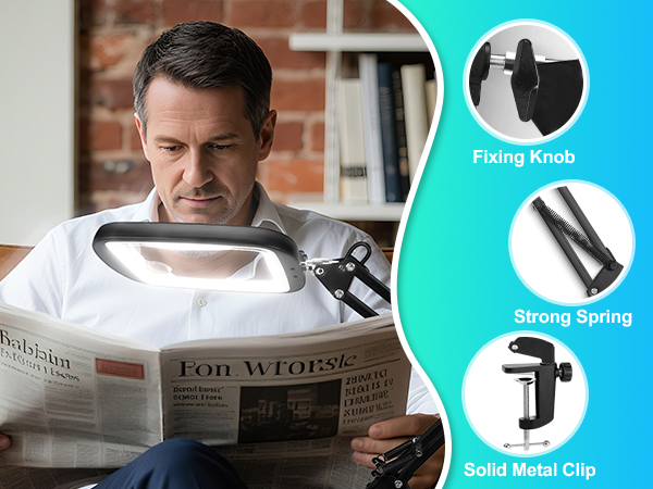 magnifier with clamp