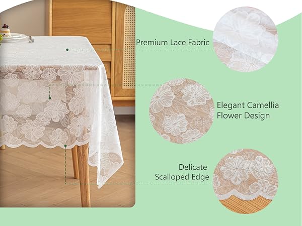 Elegant Camellia Flower Tablecloth