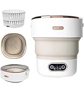 Portable Washing Machine,15L Collapsible Mini Washer with 3 Cleaning Modes Drain Basket Small Fol...
