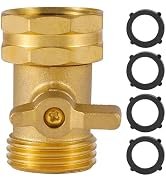 AuySier Garden Hose Shut Off Valve - Extended Handle - 3/4" Heavy Duty Solid Brass Hose Connector...