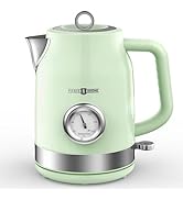 Retro Electric Kettle, PARIS RHÔNE 1.7L Hot Tea Kettle with Thermometer, 1500W Fast Heating, Cord...