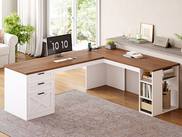 home office desk with drawers