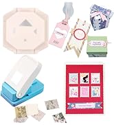 2Pcs /Set Stamp Puncher and 4-in-1 Tag Punch for 1X0.8inch Rectangular Postage Stamp Punch, Paper...