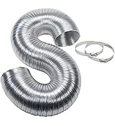Eastman 8 Foot ArmorFlex Dryer Vent, Flexible Aluminum Duct with Clamps, Semi-Rigid, 69028