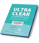 Binditek 100 Pack 7 Mil Binding Presentation Covers, Ultra Clear Binding Front Covers, 8-1/2 x 11...