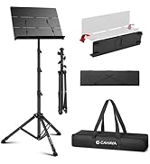 CAHAYA Sheet Music Stand Foldable: Music Stands with Tri-fold Panel Height Adjustable to 67in Met...