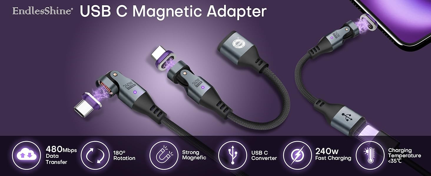 16Pin USB C to C Magnetic Adapter