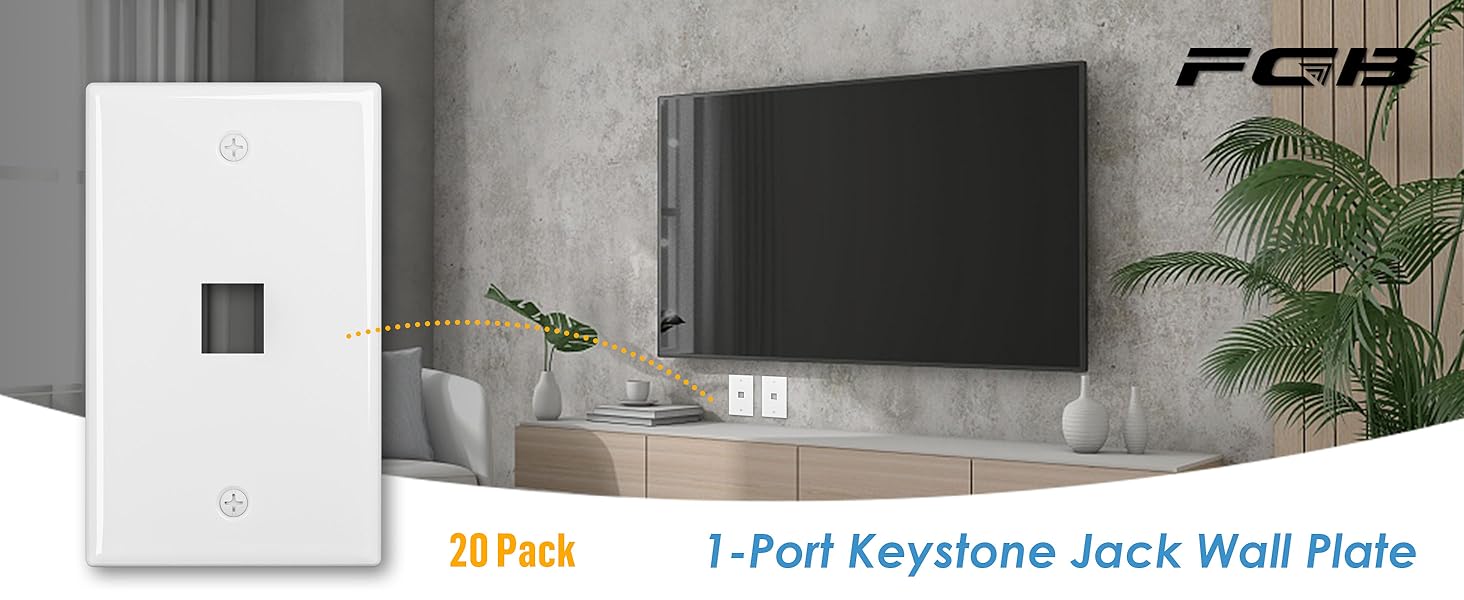 1-port keystone jack wall plate