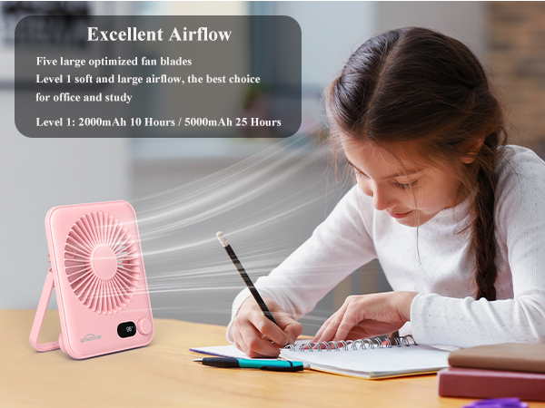 desktop small fan portable desk fans rechargeable battery mini travel essentials quiet women table