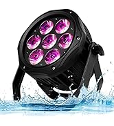 SHEHDS Par Lights IP65 Waterproof Outdoor LED 7x18W RGBWA+UV Lighting Stage Wash/Strobe DMX512 So...