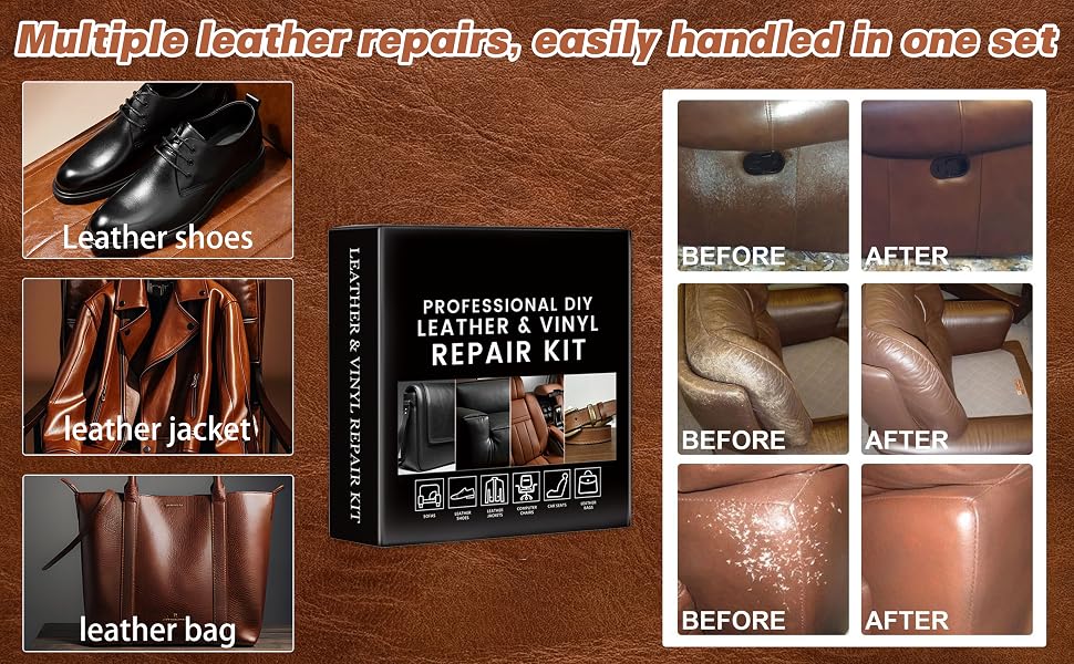Multiple leather repairs, easily handled in one set