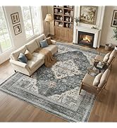 10x12 Living Room Area Rugs, Vintage Washable Rugs Non-Slip Large Carpet for Bedroom Office Dinin...