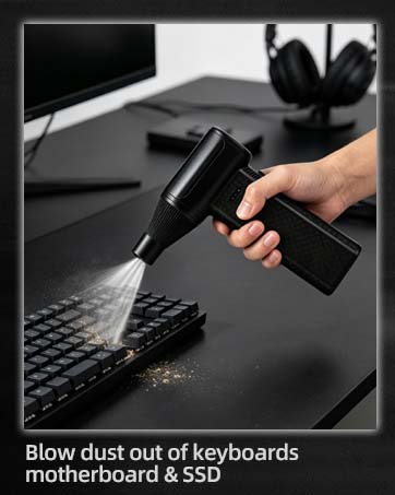 Blow dust out of keyboards motherboard &amp;amp; SSD